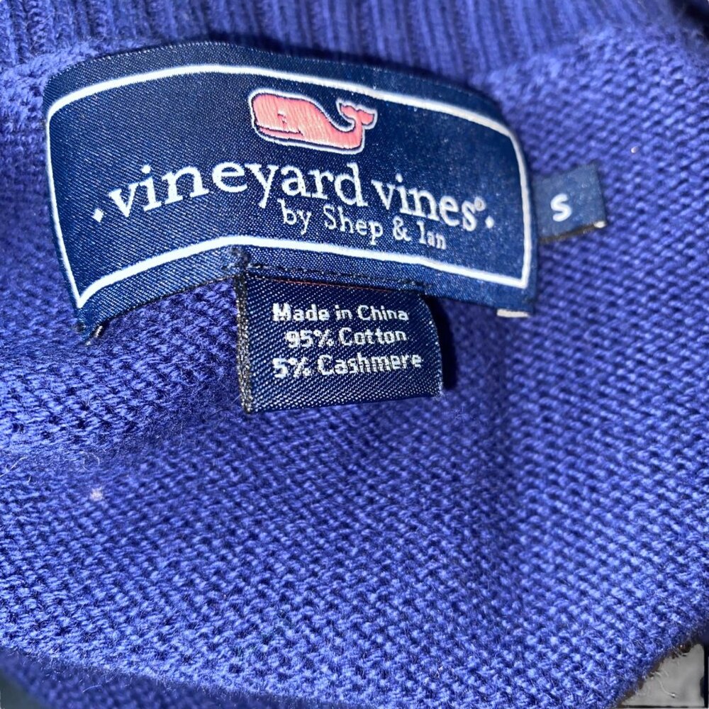 Vineyard Vines Small V-Neck Sweater Blue - Picture 5 of 5